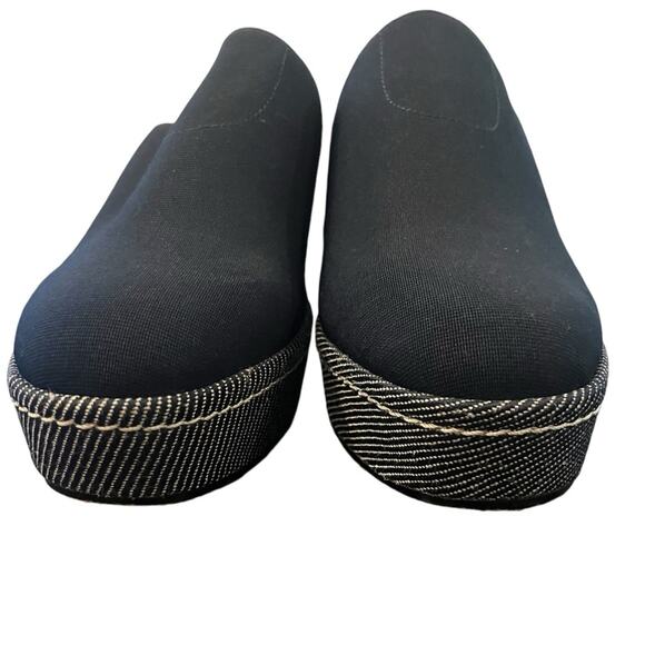 Donald Pliner Corsica Wedge Platform Clog Size 8.5 Mule Navy Blue Slip In Shoe - Picture 3 of 7